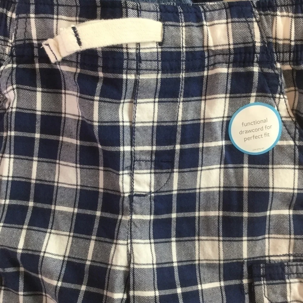 Carter’s‎ blue and white checkerboard cargo shorts
